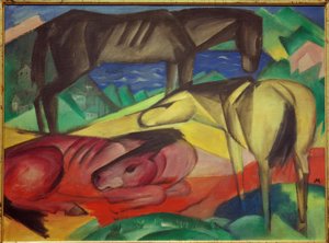 Tres caballos II de Franz Marc