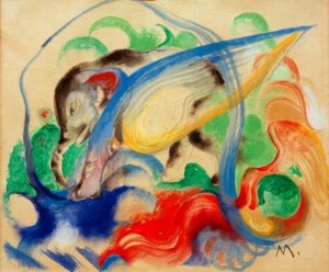 Animal fabuloso (Elefante gris) de Franz Marc