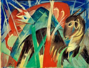 Animales fabulosos I (Composición de animales I) de Franz Marc