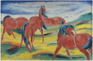 Caballos pastando III, 1910 de Franz Marc