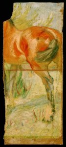 Caballo frente a gran arbusto de Franz Marc