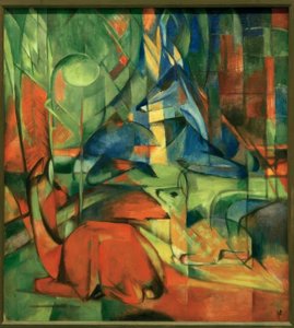 Ciervos en el bosque II de Franz Marc