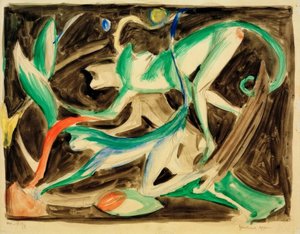 Monos jugando de Franz Marc