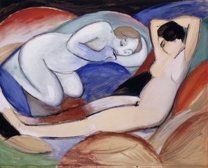 Dos desnudos reclinados, 1912