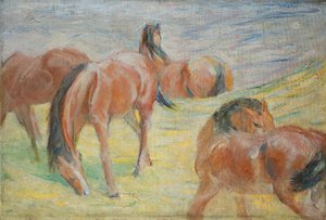 Caballos pastando I de Franz Marc