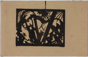 Caballo salvaje, postal de Sindelsdorf a Wassily Kandinsky en Munich de Franz Marc