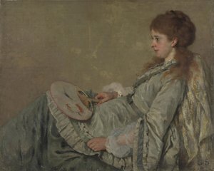 Retrato de la esposa del artista, 1872-1873 de Franz Otto Scholderer