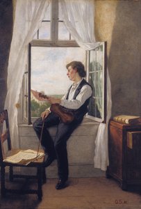El violinista en la ventana de Franz Otto Scholderer