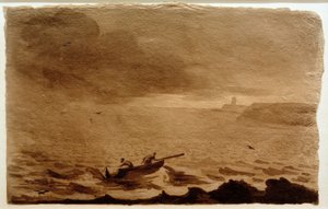 Paisaje costero con tormenta de Franz Pforr