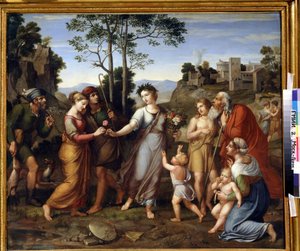 La chica de las partes extranjeras. La chica de las partes extranjeras. Pintura de (Friedrich) Franz Riepenhausen (1786-1831). Arte alemán, estilo romántico. Óleo sobre lienzo. Museo Pushkin, Moscú. de Franz Riepenhausen