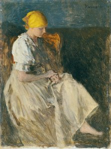 niña sentada de Franz Rumpler
