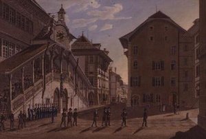 El Gran Consejo de Berna saliendo del Ayuntamiento de Franz Schmidt