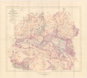 Mapa del macizo de Gavarnie y de la Montaña Perdida publicado en 1914