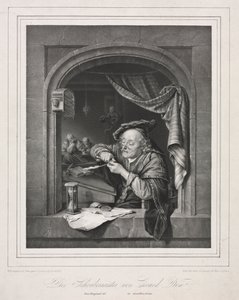El maestro de escritura de la vieja escuela, 1836 de Franz Seraph Hanfstaengl