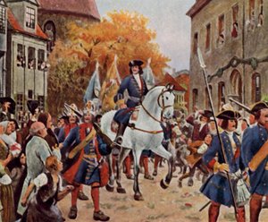 El príncipe Leopoldo I entra en Dessau tras el final de la Guerra de Sucesión española