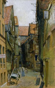 La calle Matthiasstrasse en Hamburgo, 1891 de Franz Skarbina