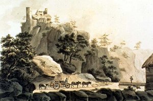 Vista del Camino de Ribeauville y el Gran Castillo de Ribeauville de Franz Walter