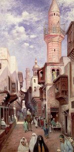 Una escena callejera árabe de Franz Wilhelm Odelmark