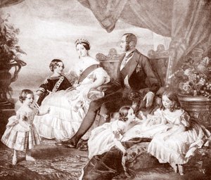 La reina Victoria con el príncipe Alberto y sus hijos, de 