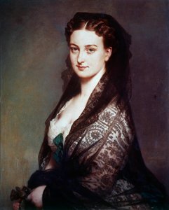 La desconocida con la mantilla Pintura de Franz Xavier Winterhalter (1806-1873). 1869. Dim. 0.80 X 0.65 m. Compiègne, museo del castillo de Franz Xaver Winterhalter