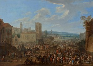 Feria con torreón almenado de Franz de Paula Ferg