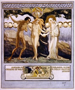 Ilustración de la Divina Comedia de Dante, Paraíso, Canto XXXII, 1921 de Franz von Bayros