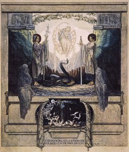 Ilustración de la Divina Comedia de Dante, Purgatorio, Canto VIII: 24, 1921 de Franz von Bayros