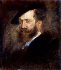 Retrato del artista Wilhelm Busch, 1832-1908, 1877-1880 de Franz von Lenbach