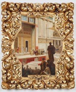 Teatro Dionisio de Atenas. Diseño de la pintura del techo de la escalera del Burgtheater de Viena.