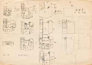 Bocetos de diseño para Matcha Atelier Villa - planos de planta de Franz von Matsch