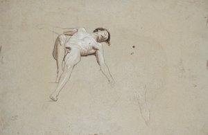 Estudio de un desnudo masculino acostado de Franz von Matsch