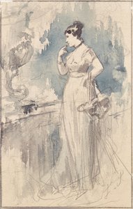 Lady in langem Kleid de Franz von Persoglia
