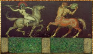 Amazona y centauro de Franz von Stuck