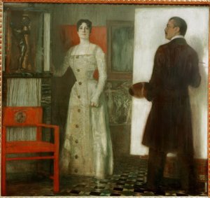 Franz y Mary Stuck en el taller de Franz von Stuck