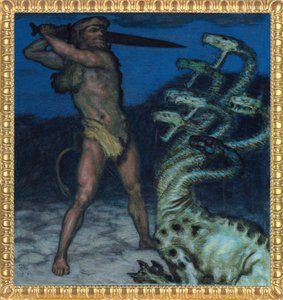 Hércules y la Hidra - Pintura de Franz Ritter von Stuck (1863-1928) - 1915 - Museum Villa Stuck de Franz von Stuck
