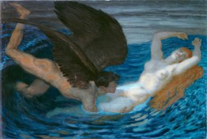 Viento y ola de Franz von Stuck