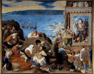 Alegoría de la toma de Salvador de Bahía (Brasil) por un ejército portugués, español e indio comandado por Fadrique Álvarez de Toledo y Mendoza (1580-1634) el 1 de mayo de 1625 de Fray Juan Batista Maino or Mayno