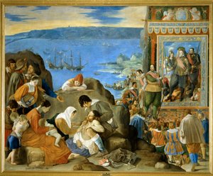 La reconquista de Bahía en 1625 ... (pintura sobre lienzo) de Fray Juan Batista Maino or Mayno