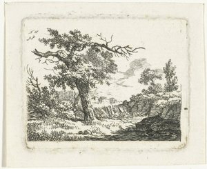Paisaje con árbol con dos ramas muertas de Frédéric Théodore Faber