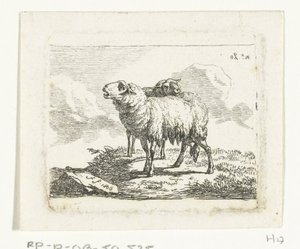 Dos ovejas de pie de Frédéric Théodore Faber