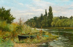 Un lugar tranquilo en el río Támesis, 1882 de Fred Hines