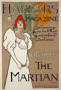 Ilustración de portada para la revista Harpers con The Martian de DuMaurier, 1898