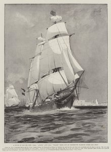 Un Toque de la Vieja Vida Marina, HMS Active y HMS Volage saliendo del Puerto de Portsmouth solo con Vela de Fred T. Jane