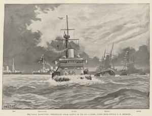Las Maniobras Navales, Tácticas de Vapor Preliminares de la Flota Roja B, bajo el Contraalmirante E H Seymour de Fred T. Jane