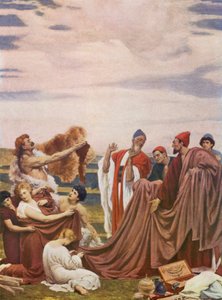 Comerciantes fenicios en la costa de Bretaña (litografía en color) de Frederic (after) Leighton