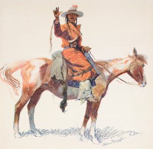 Un explorador apache. Frederic Remington.