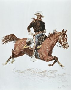 Oficial de Caballería de EE.UU. con uniforme de campaña de la década de 1870