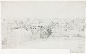 Vista de la Villa Borghese y su Orangerie desde la Villa Medici, 1826 de Frederic Bourgeois de Mercey