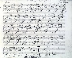 Partitura para Preludio 1 para piano de Frederic Chopin (1810 - 1849), compositor polaco de Frederic Chopin