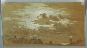 Cielo nublado sobre una cresta boscosa, Niágara de Frederic Edwin Church
